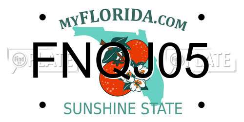 FNQJ05 Florida License Plate