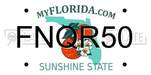 FNQR50 Florida License Plate