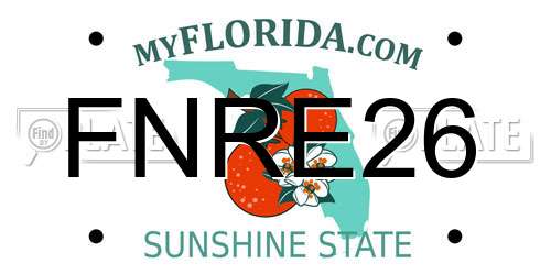 FNRE26 Florida License Plate