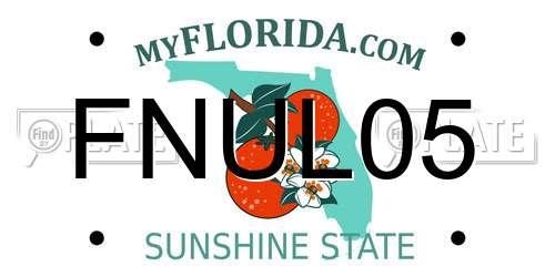 FNUL05 Florida License Plate