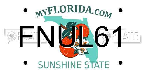 FNUL61 Florida License Plate