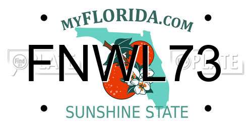 FNWL73 Florida License Plate