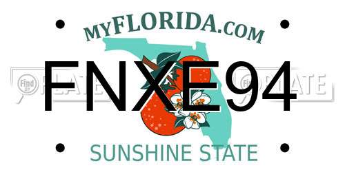 FNXE94 Florida License Plate
