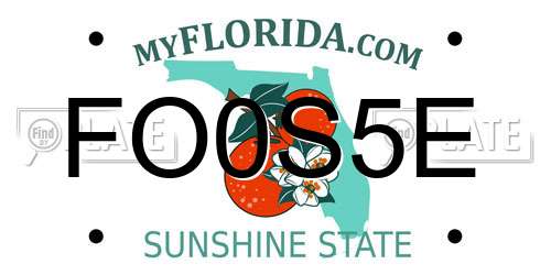 FO0S5E Florida License Plate