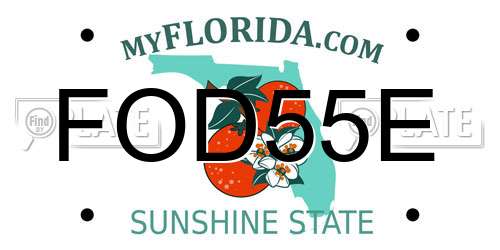 FOD55E Florida License Plate