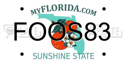 FOOS83 Florida License Plate
