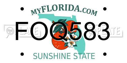 FOQ583 Florida License Plate