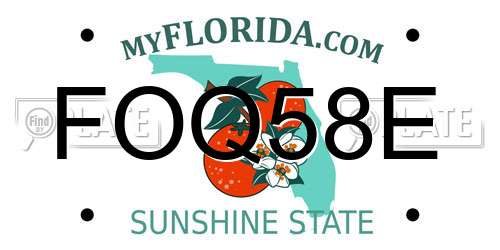 FOQ58E Florida License Plate