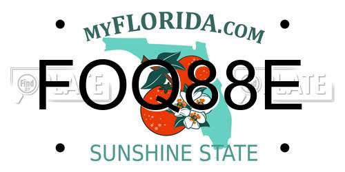FOQ88E Florida License Plate