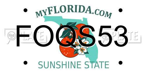FOQS53 Florida License Plate