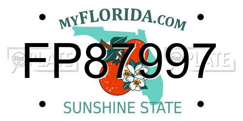 FP87997 Florida License Plate