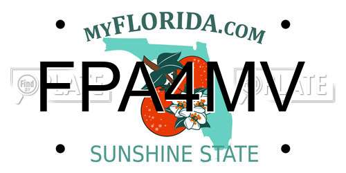 FPA4MV Florida License Plate