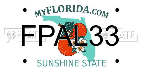 FPAL33 Florida License Plate