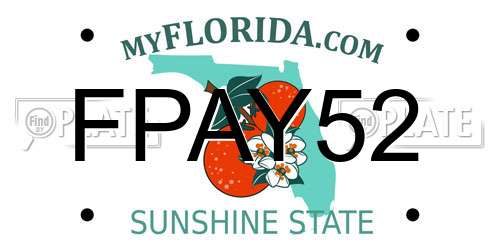 FPAY52 Florida License Plate