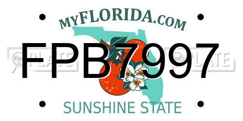 FPB7997 Florida License Plate