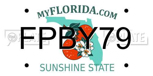 FPBY79 Florida License Plate
