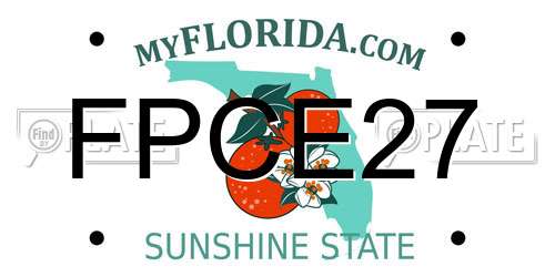 FPCE27 Florida License Plate
