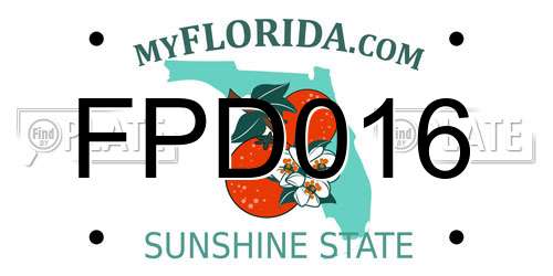 FPD016 Florida License Plate