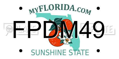 FPDM49 Florida License Plate