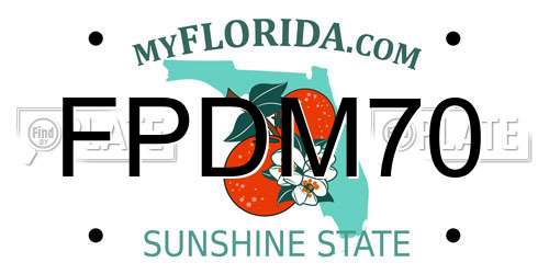FPDM70 Florida License Plate