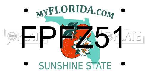 FPFZ51 Florida License Plate