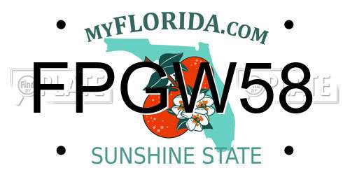 FPGW58 Florida License Plate