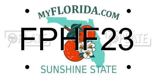 FPHF23 Florida License Plate