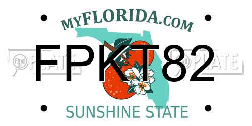 FPKT82 Florida License Plate