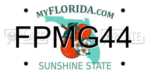 FPMG44 Florida License Plate
