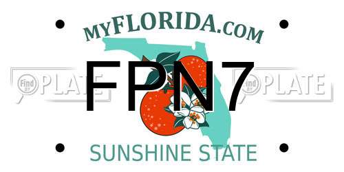 FPN7 Florida License Plate