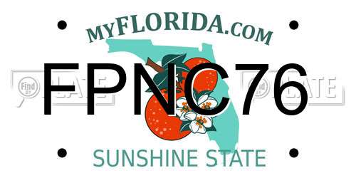 FPNC76 Florida License Plate