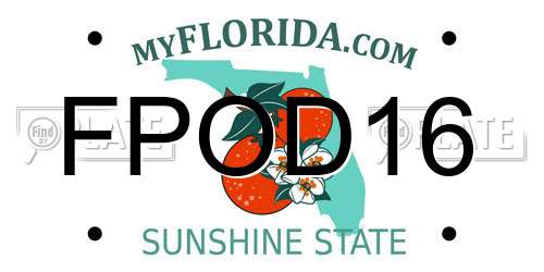 FPOD16 Florida License Plate