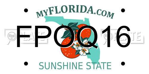 FPOQ16 Florida License Plate