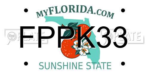 FPPK33 Florida License Plate