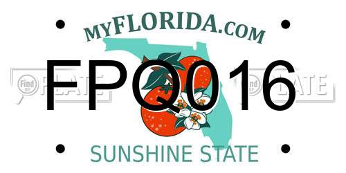 FPQ016 Florida License Plate