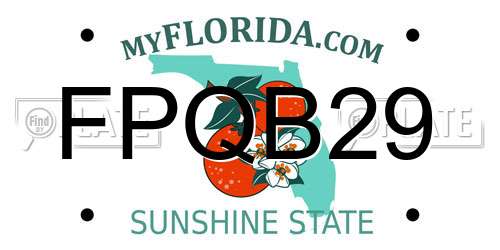 FPQB29 Florida License Plate