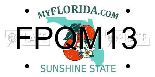 FPQM13 Florida License Plate