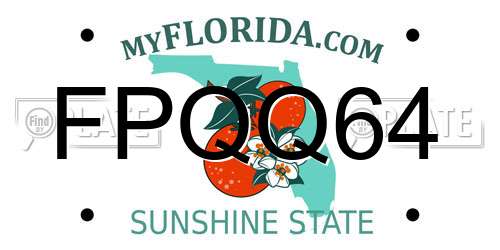 FPQQ64 Florida License Plate
