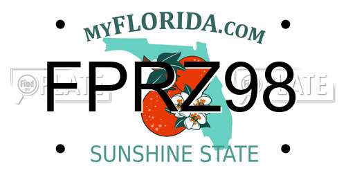 FPRZ98 Florida License Plate