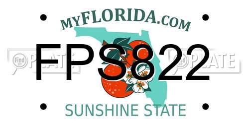 FPS822 Florida License Plate