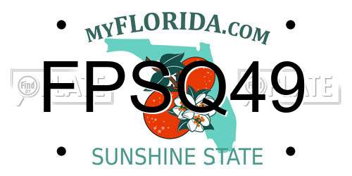 FPSQ49 Florida License Plate