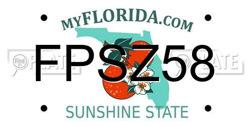FPSZ58 Florida License Plate