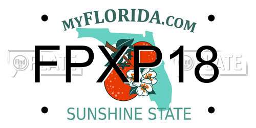 FPXP18 Florida License Plate