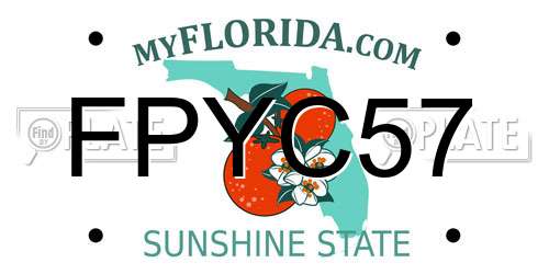 FPYC57 Florida License Plate