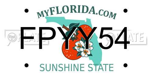 FPYY54 Florida License Plate