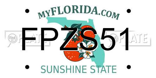 FPZS51 Florida License Plate