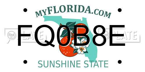 FQ0B8E Florida License Plate
