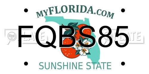 FQBS85 Florida License Plate
