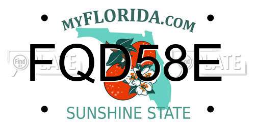 FQD58E Florida License Plate