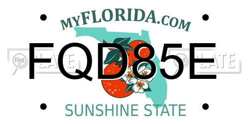 FQD85E Florida License Plate